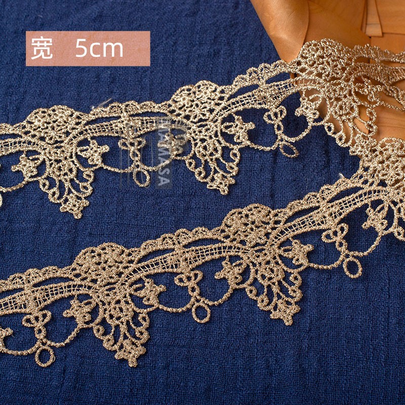 hilo de oro bordado soluble en agua rosa oro encaje encaje DIY ropa hecha a mano lolita accesorios fabricantes al por mayor