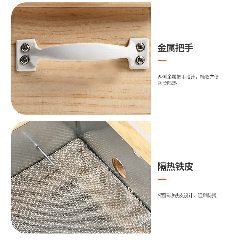 Wooden Moxibustion Box 6 Needle Trapezoid Design Full Body Abdominal Warming Tool 24x16x11 cm preparation