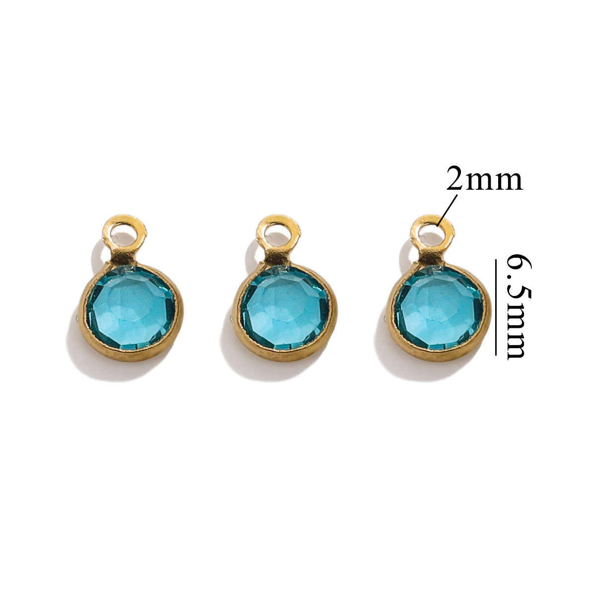 Accesorios redondos de acero inoxidable de color simple conector de cristal DIY joyería cadena collar de pulsera redonda