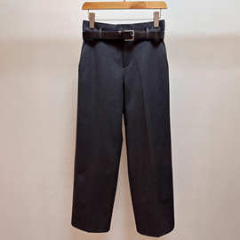 磨毛加厚秋冬直筒西裤 配腰带