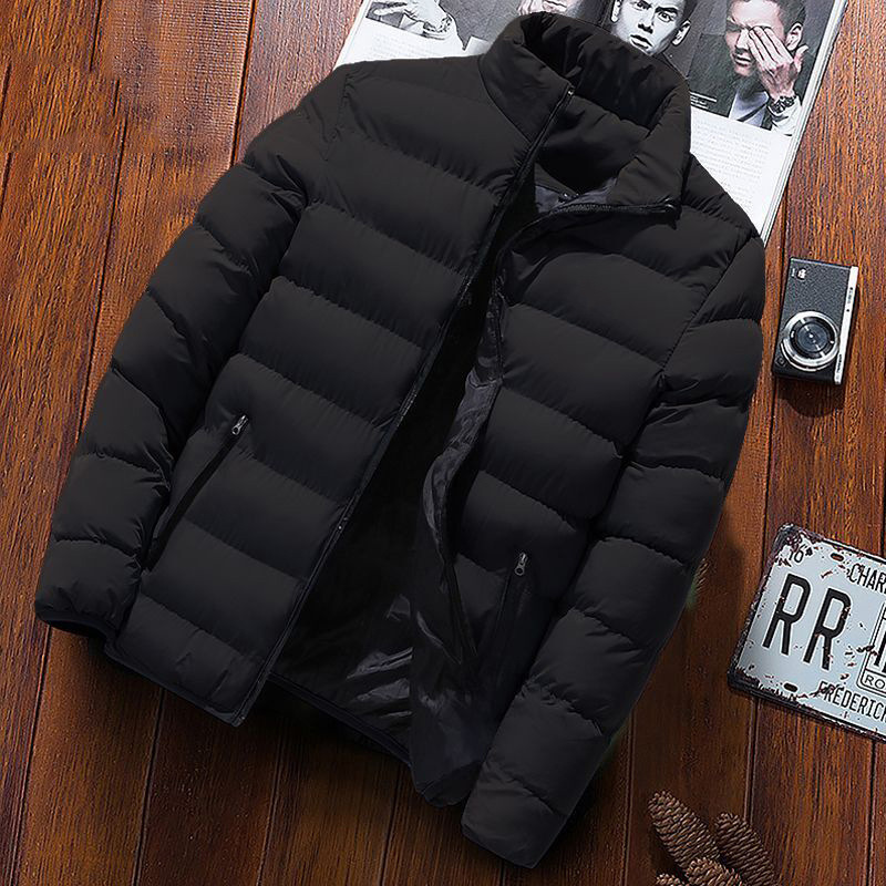 Marca de despacho de los hombres de la pluma de algodón acolchado abrigo Otoño e Invierno engrosado caliente casual soporte collar SLIM-fit a prueba de frío de algodón acolchado abrigo moda