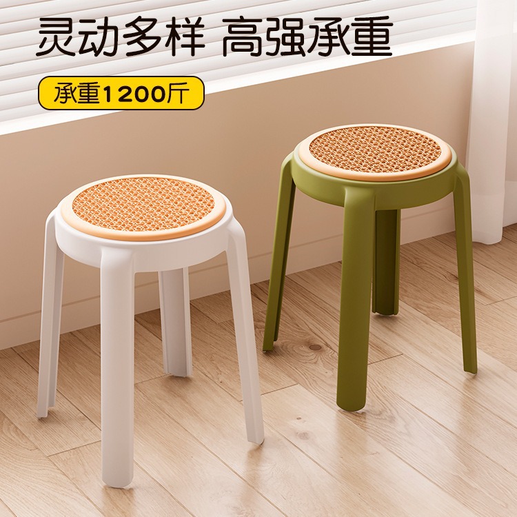 플라스틱 의자 두꺼운 높은 성인 가정 식탁 높은 의자 현대 단순 두꺼운 미끄럼 방지 스택