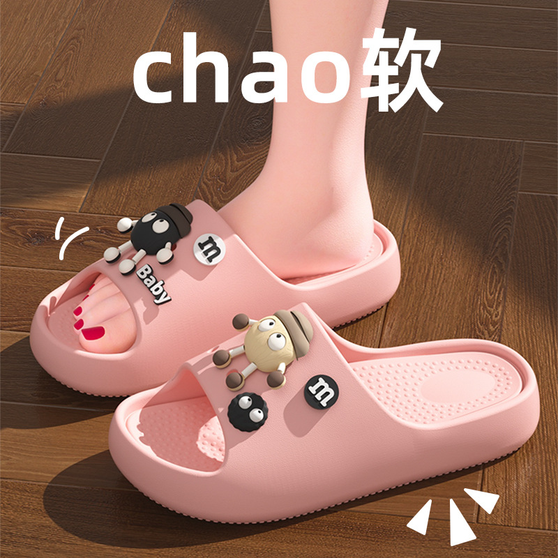 Zapatillas para niños niña 2025 nuevo estilo interior hogar verano dibujos animados briquetas suela gruesa sandalias y pantuflas para niños