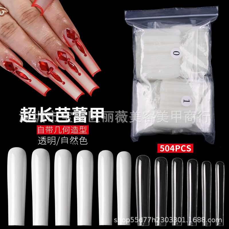 extra-long transparent fake nails