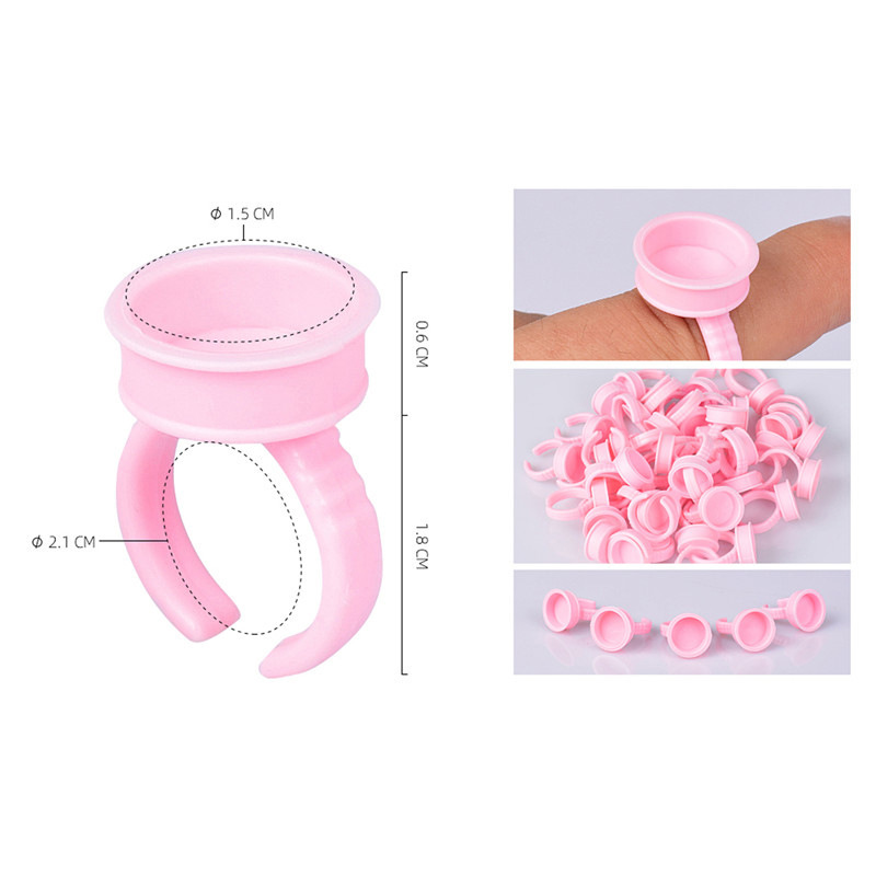 Tazas para tinta de tatuaje, bandejas para pegamento de pestañas postizas, tazas de tinta en forma de anillo, tamaños grande, mediano y pequeño, 100 piezas, modelos nuevos.