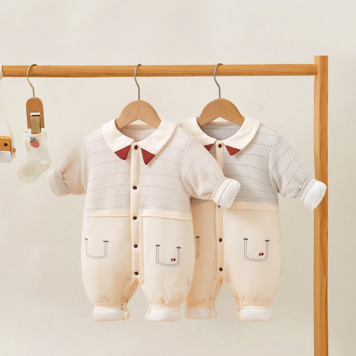 Baby clothes winter thickened quilted robe long-sleeved rompers baby clothes newborn cotton baby jumpsuit