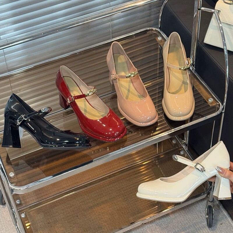 Fashionable Versatile Commuter Mary Jane High-Heeled Shoes 2026 Summer New Style Single-Strap Women's Shoes with Elegant Chunky Heels