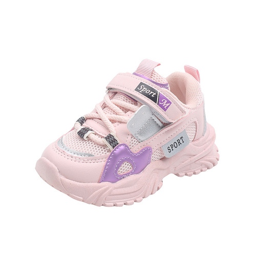 Girls' sports shoes  spring new children's soft-soled breathable mesh shoes boys' lightweight toddler shoes casual shoes