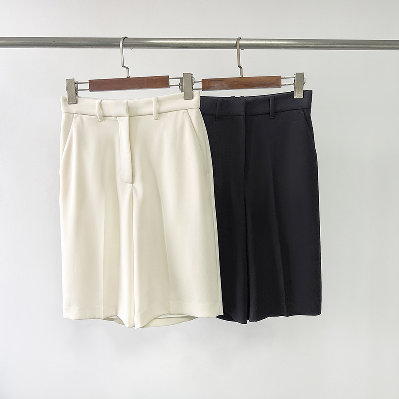 High Waist A- shaped Five-point Acetate Shorts Suit Shorts Summer Very Simple Dape Casual Pants