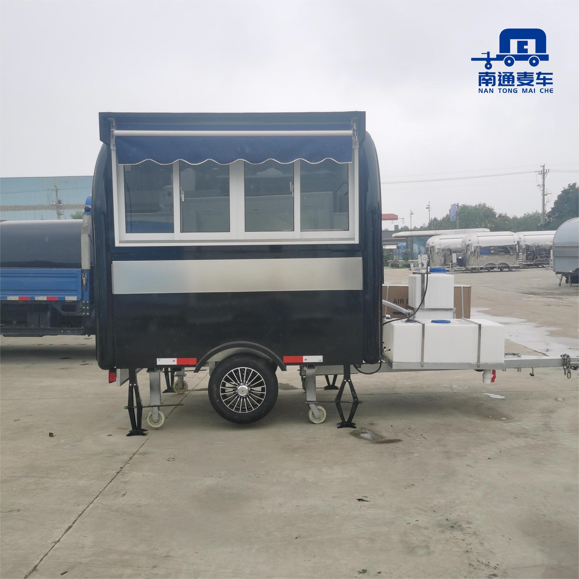 出口美国户外移动牵引拖挂宠物美容车流动商铺摆地摊百货售卖车