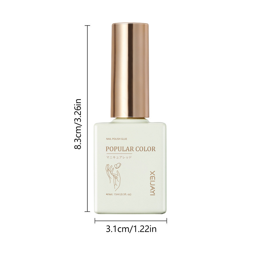 Nuevo blanco esmalte de u&ntilde;as pegamento color s&oacute;lido marr&oacute;n esmalte de u&ntilde;as tienda especial duradero firme esmalte de u&ntilde;as traje de pegamento
