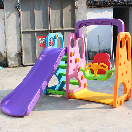 Children's indoor slide and swing combination small outdoor slide multi-functional combination kindergarten equipment wholesale