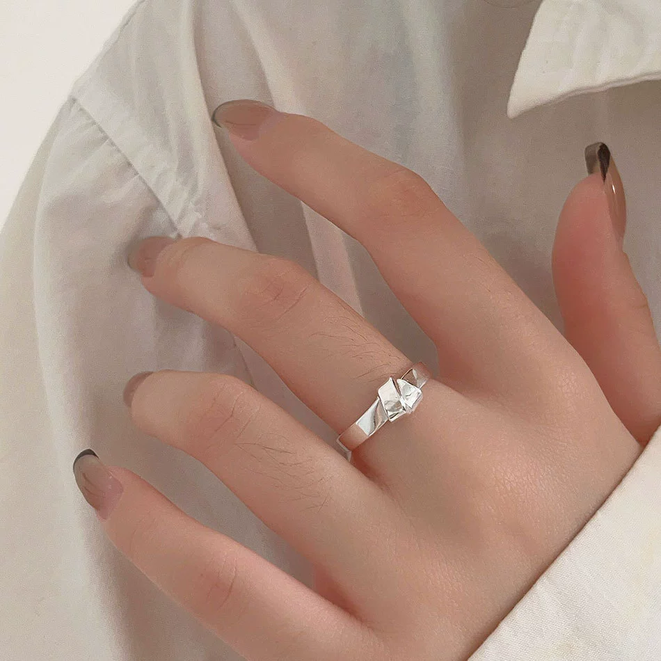 范智乔 Accessory, brand ring, Korean style, silver 925 sample, simple and elegant design