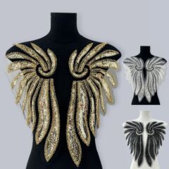 Angel Wings Heavy Duty Bead Embroidery Patterned Women's Creative Costume Accessory Supply Stage Decoration DIY Material