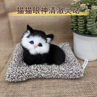 Car Ornaments Home Bamboo Charcoal — Aktiv kömürlü qoxu uducular - black-crooked-cat-length-16cm-height-14cm