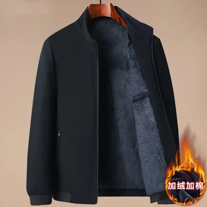 爸爸冬装外套加绒加厚中老年人夹克衫男保暖秋冬季爷爷棉衣服批发|undefined