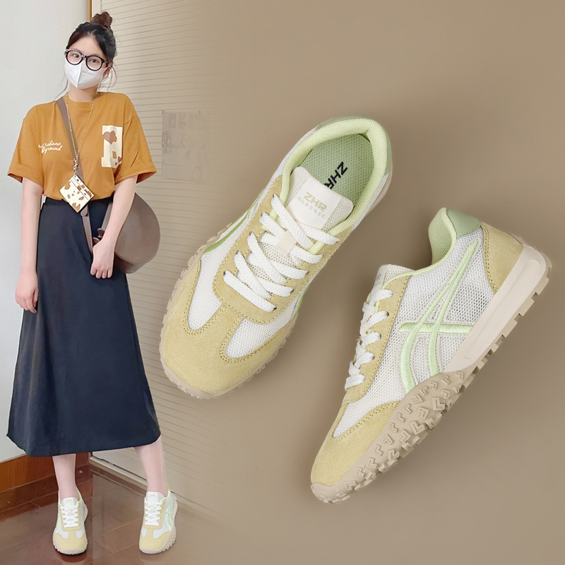 ZHR 第一層豚皮通気性メッシュフォレストシューズ女性用超軽量ソフトソールスポーツシューズ女性用多用途夏|undefined