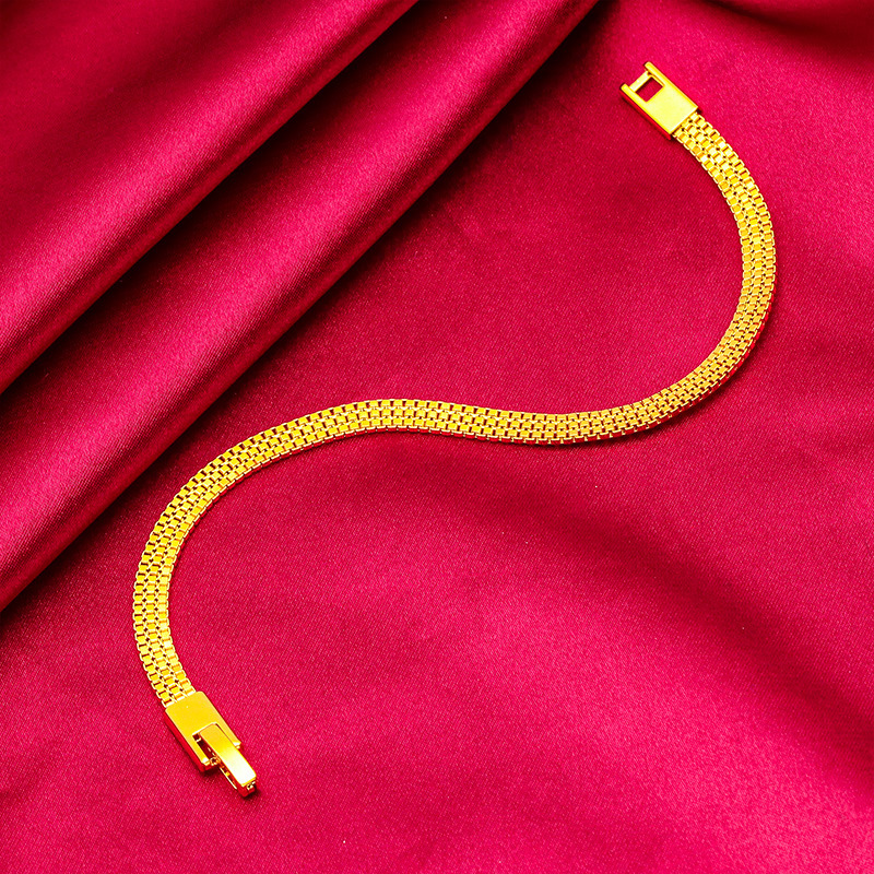 Vietnam sand gold girls fashion flat bracelet bracelet women's cross-border jewelry clasp fine bracelet wholesale multi-row bracelet