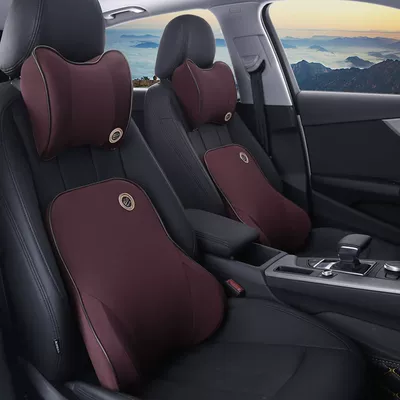 Waist support: Foam Lumbar Support, Car Cushion - brown-neck-pillow-waist-support-set