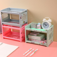 創意雙層收納架桌麵塑料雜物收納整理架多功能衛生間化妝品置物架