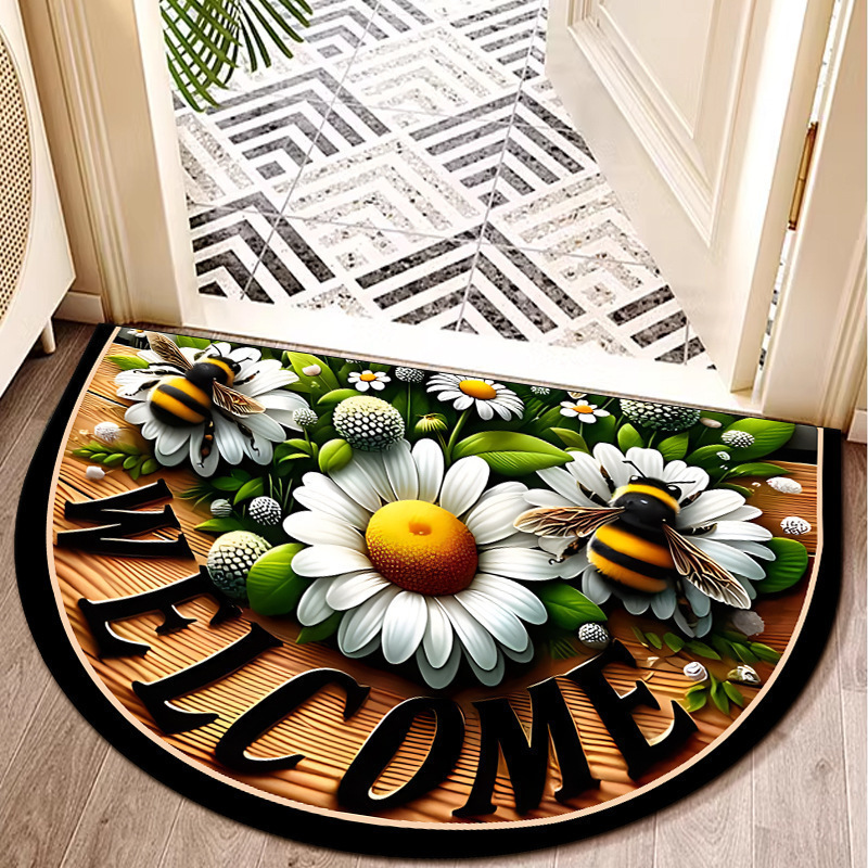 Transfronterizo temu agente en la puerta de entrada alfombra de barro de diatomeas alfombra americana semicircular alfombra de absorción de agua suministro directo