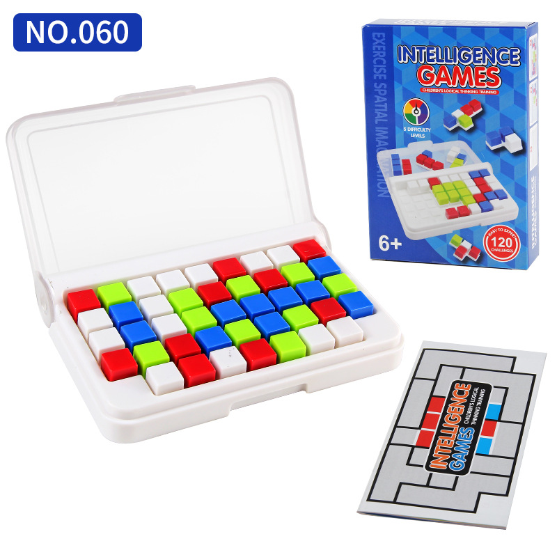 Exportación transfronteriza cerebro entrenamiento de pensamiento lógico juegos de mesa rompecabezas inteligente juegos de bolsillo juguetes de perlas de color