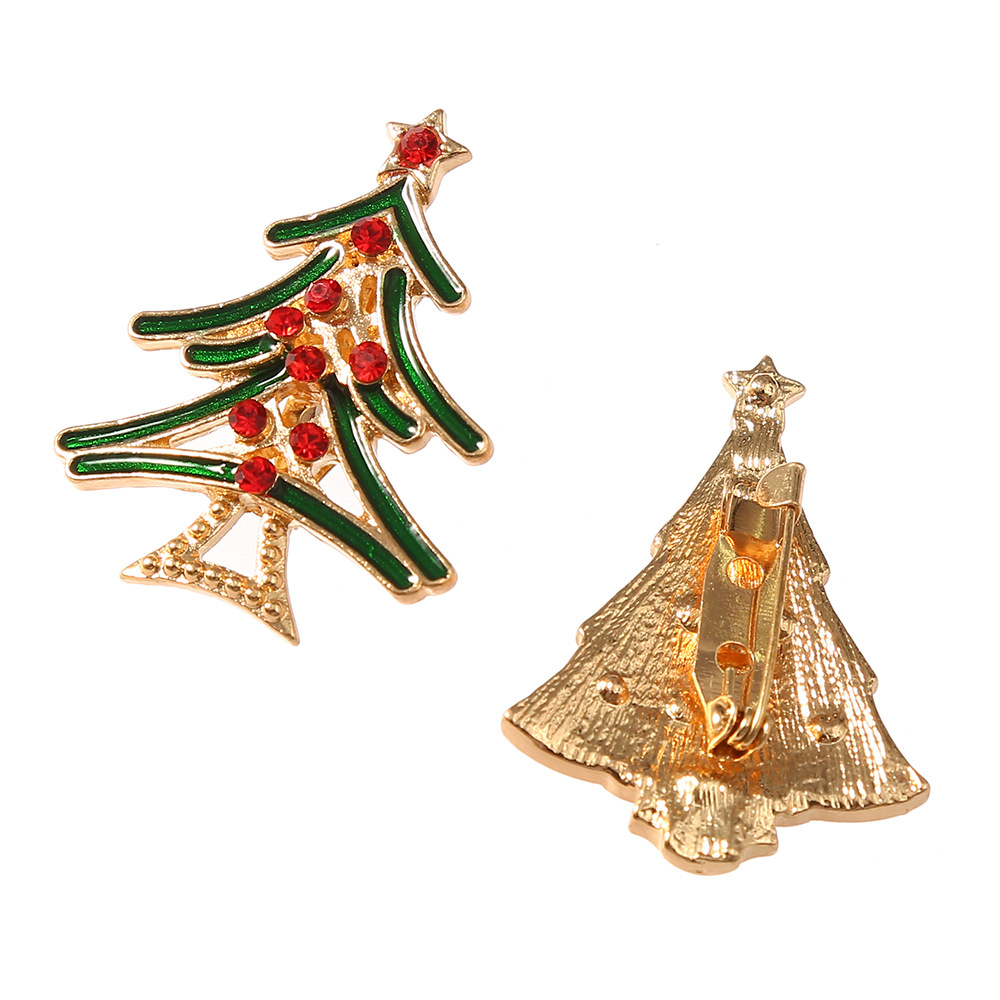 Mignon Chapeau De Noël Sapin De Noël Père Noël Strass Émail Incruster Strass Perle Femmes Broches display picture 2