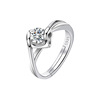 Fashionable classic adjustable wedding ring for beloved, light luxury style, one carat