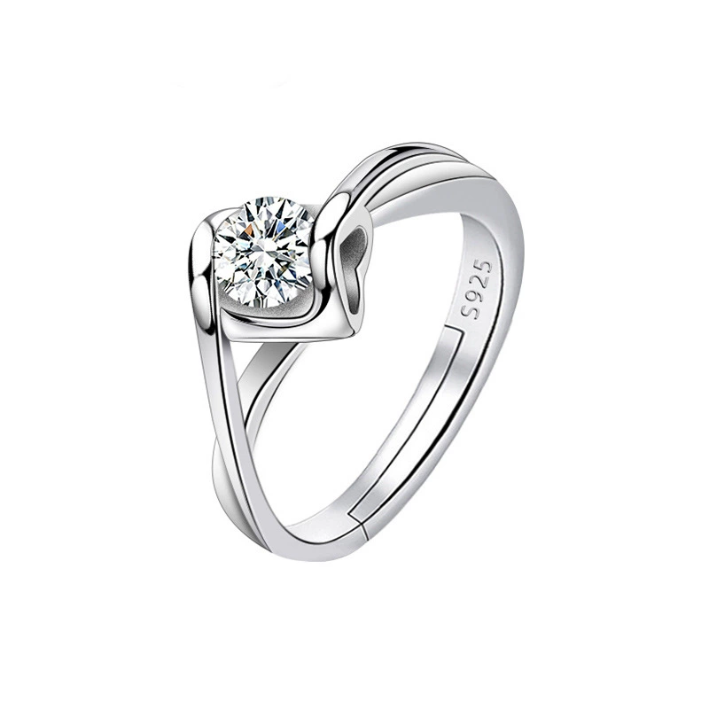 Adjustable wedding ring, 1‑carat style, light‑luxury design, multiple motif options