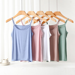莫代爾薄款小吊帶女夏季純色高彈大碼無袖背心內搭打底衫上衣