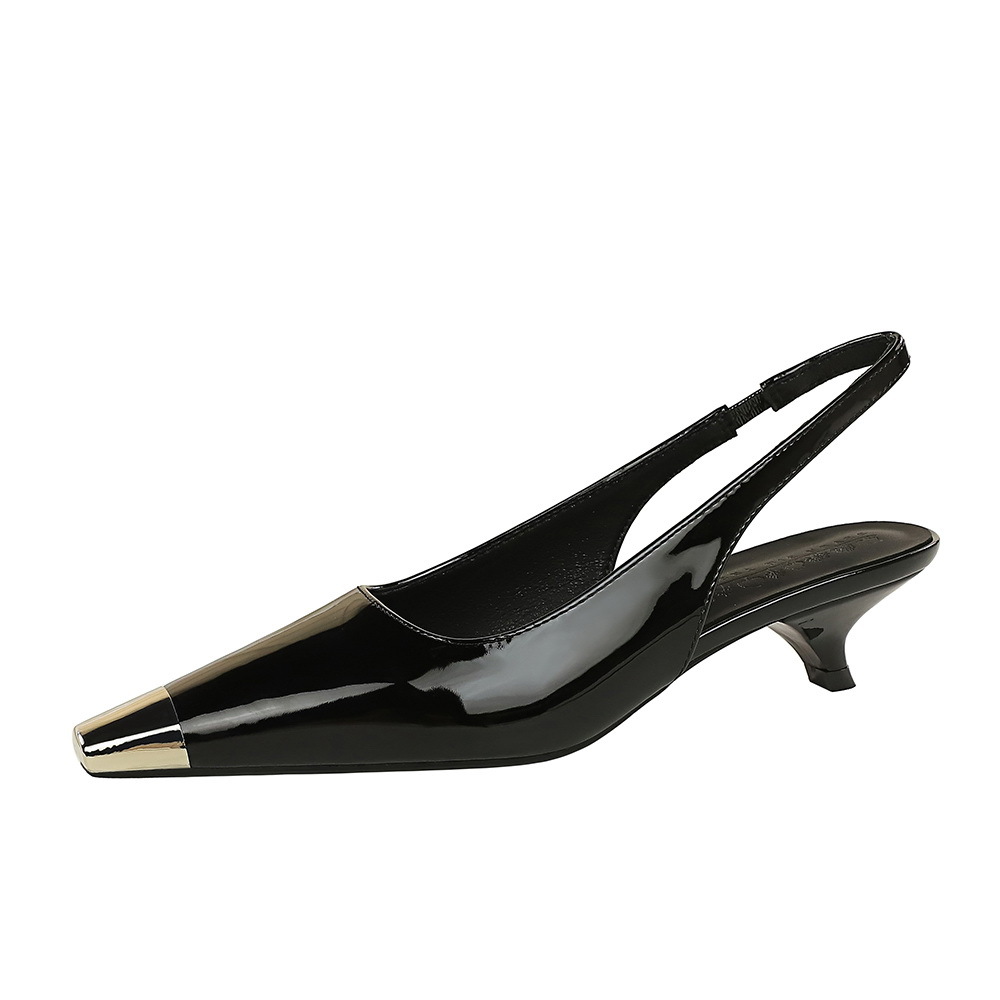 Modische Stiletto Pumps Für Damen Mit Lackleder Und Metallkappe_voghion.com