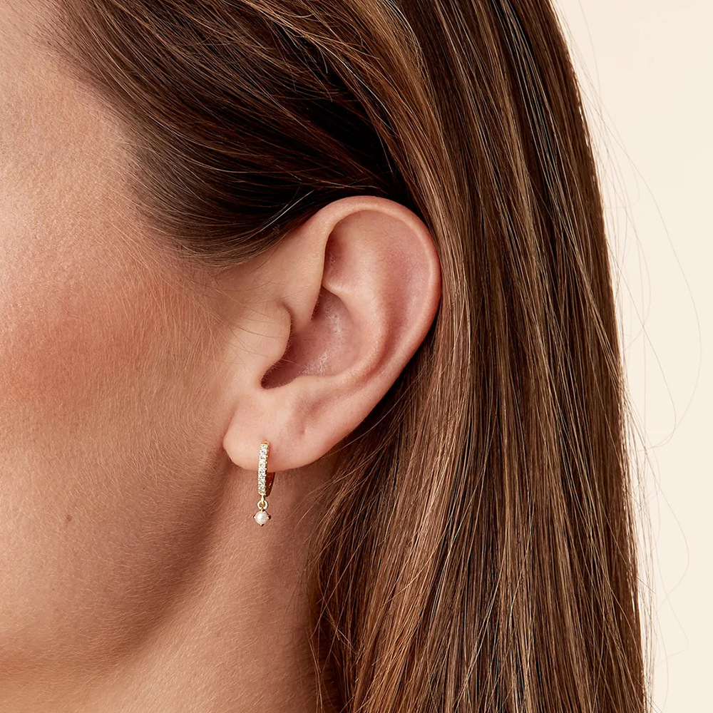 Fashion Geometric Sterling Silver Plating Zircon Earrings 1 Pair