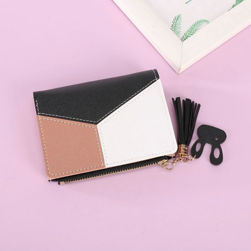Women's Wallet, Short Style, Korean Version, Popular Fashion Zipper Wallet, Color-Blocking Student Coin Purse, Women's Card Holder Women's Wallet, Short Style, Korean Version, Popular Fashion Zipper Wallet, Color-Blocking Student Coin Purse, Women's Card Holder