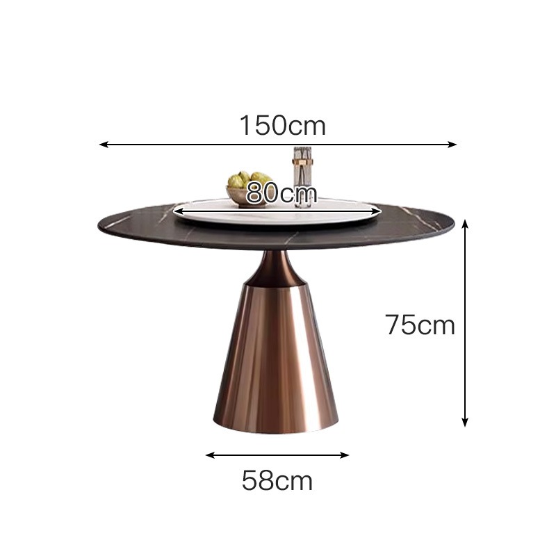 로즈 골드 + 암판 + 턴테이블 (탁상 직경 150cm)