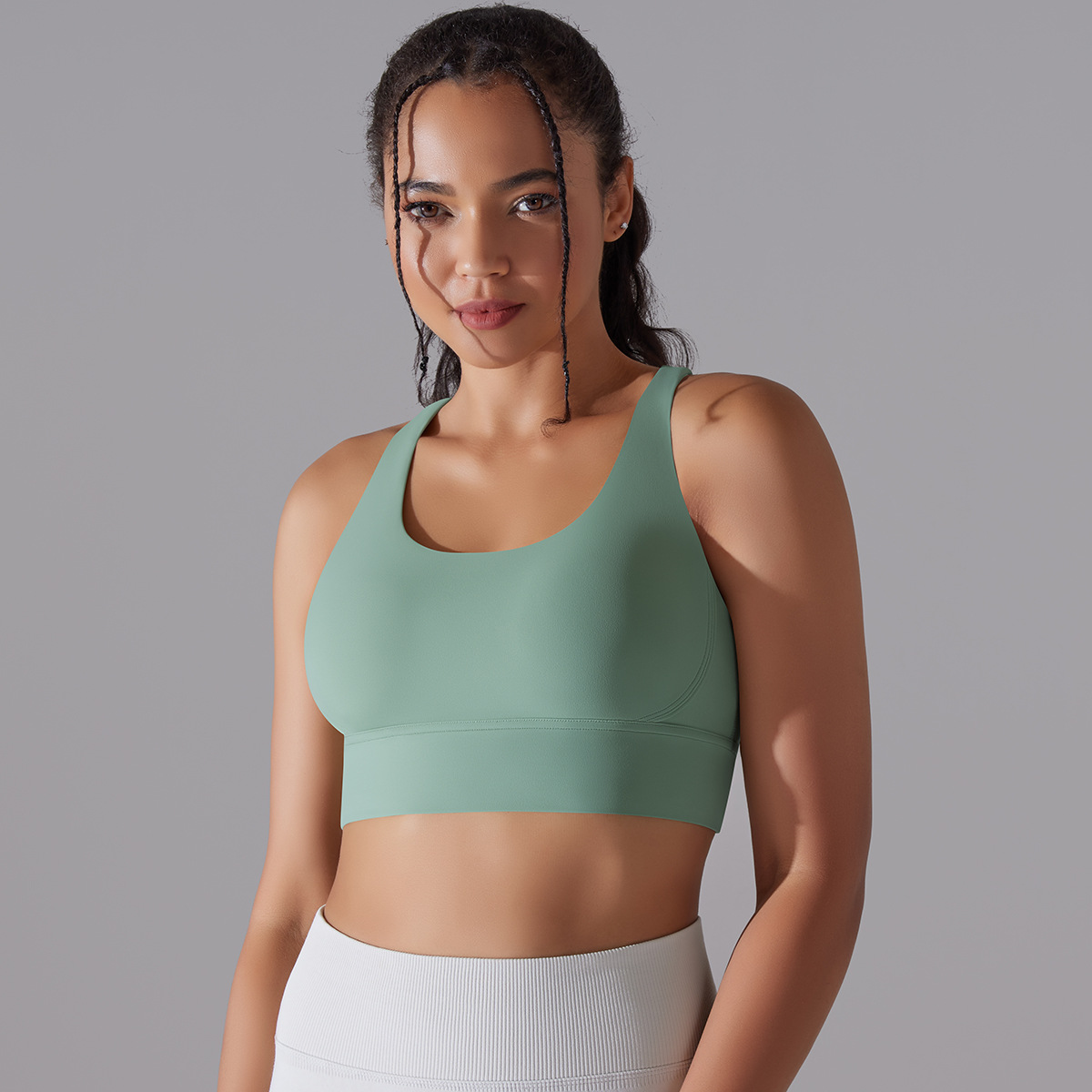 127g Weight Sleeveless Sleeve Length Nylon, Spandex Fabric Type Short Top Length Halter Crisscross Tank Tops Type Fitness, Yoga Occasion U Neck Neckline Solid Color Pattern Sports Style Sports Solid Color Nylon Spandex U Neck Active Tops Halter Crisscross Tank 32