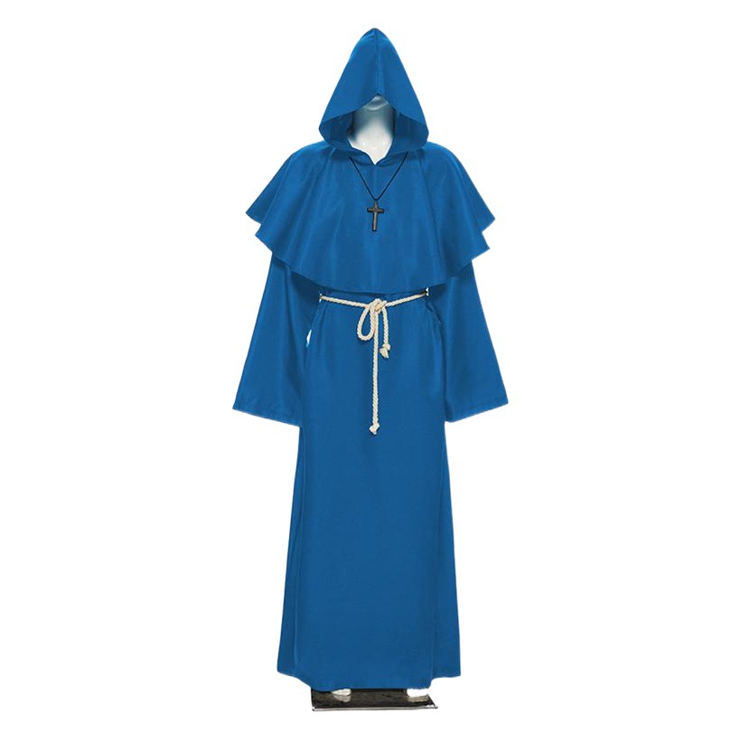 Halloween Cosplay antiguo traje medieval monje traje de mago sacerdote traje