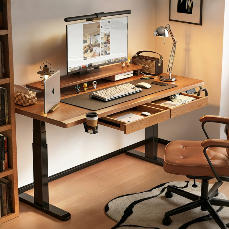 Carefully Selected Solid Wood Electric Height-Adjustable Desk, Computer Desk, Home Study Desk, Gaming Office Desk, Height-Adjustable Work Table Carefully Selected Solid Wood Electric Height-Adjustable Desk, Computer Desk, Home Study Desk, Gaming Office Desk, Height-Adjustable Work Table