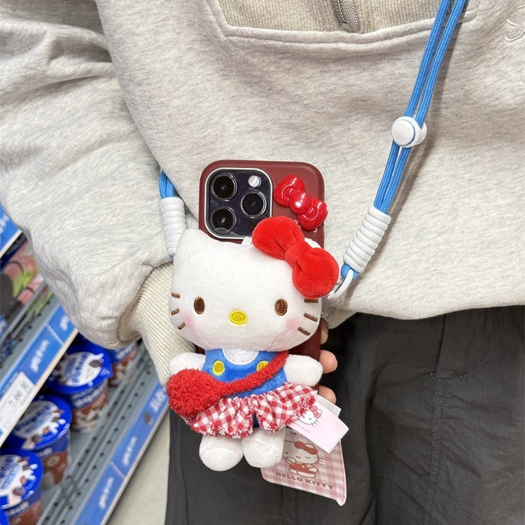 ユニバーサル携帯電話バッククリップ本物のサンリオキティハローキティ KT クロスボディロープかわいい調節可能なストラップ人形|undefined