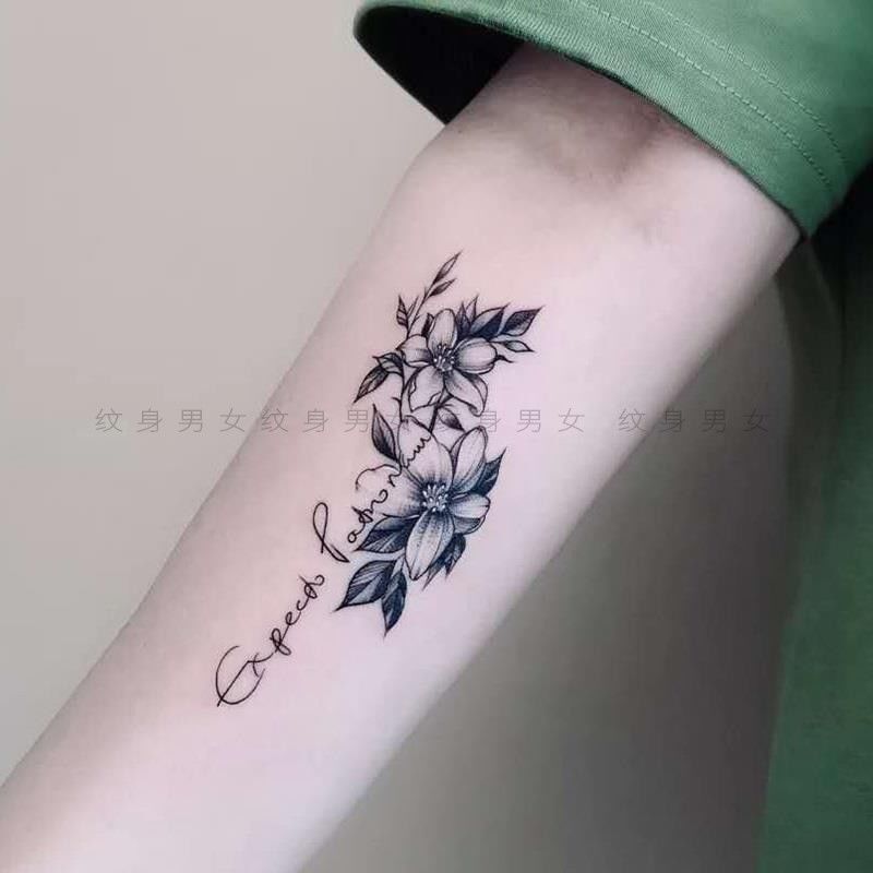 Fruit Juice Plain Flower Tattoo Sticker Arm English Letters Waterproof Women's Long-lasting ins Wind Artificial Arm Herbaceous Plant Fruit Juice Plain Flower Tattoo Sticker Arm English Letters Waterproof Women's Long-lasting ins Wind Artificial Arm Herbaceous Plant