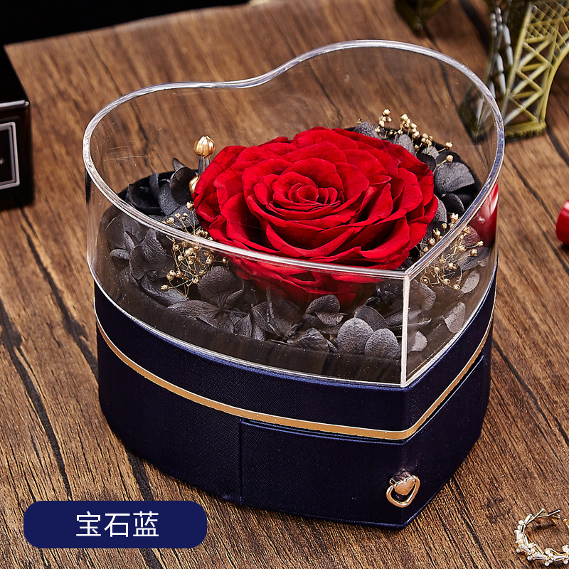 Love eternal flower-single sapphire blue