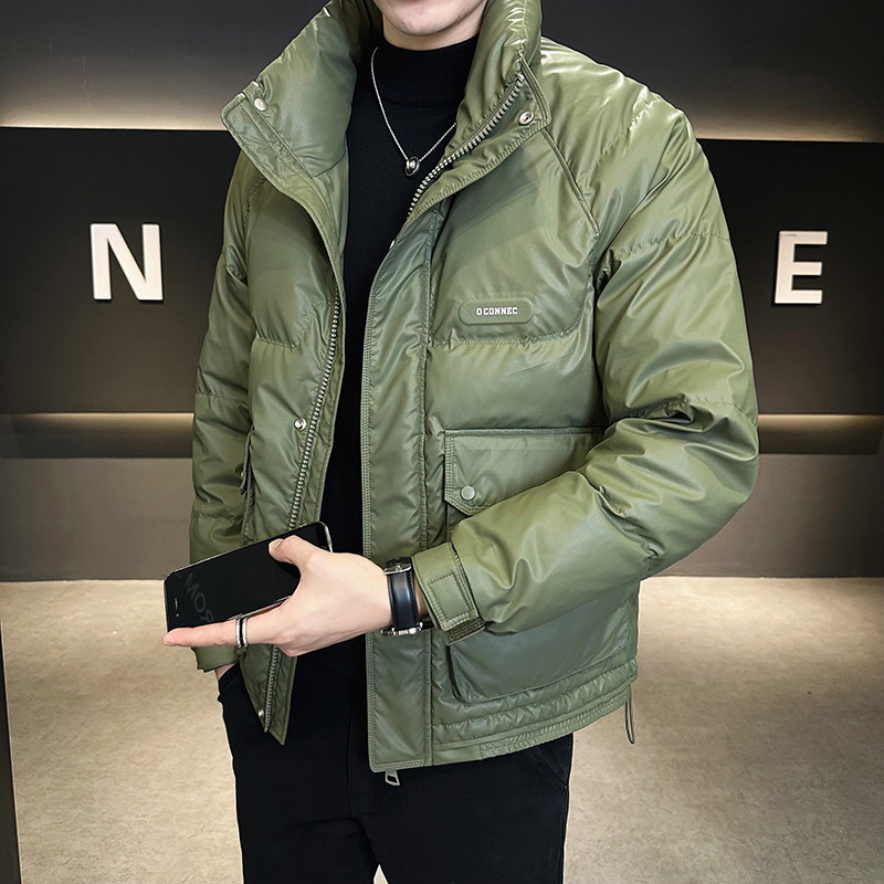남성용 다운 재킷, 가볍고 얇은 2025년 겨울 신상 트렌디 브랜드 스탠드 칼라 숏 스타일 유행 겨울 의류 두꺼운 코트