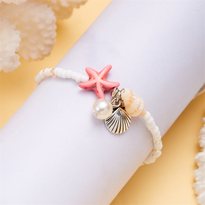 14g Weight Shell Pendant Material Bracelets Classification Seed Bead Chain Material 1 Piece Quantity Holiday, Daily Occasion Seed Bead, Shell Material Starfish, Pearl, Shell Pattern Women's Gender Marine Style Style Marine Style Starfish Pearl Shell Seed Bead Shell Wholesale Bracelets 5
