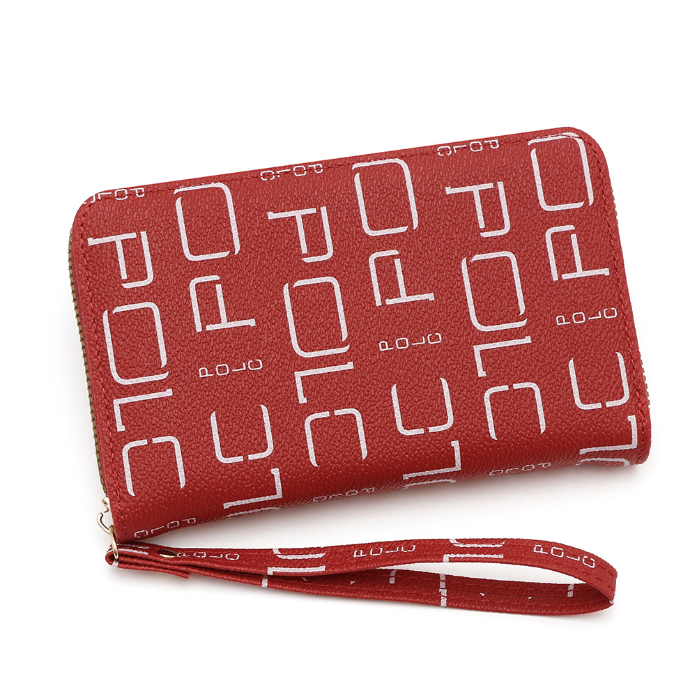 Nuevo bolso de tarjetas de mujer billetera con cremallera de moda impresión de tendencia bolso de tarjetas de visita de gran capacidad bolso de mano bolso de cambio al por mayor