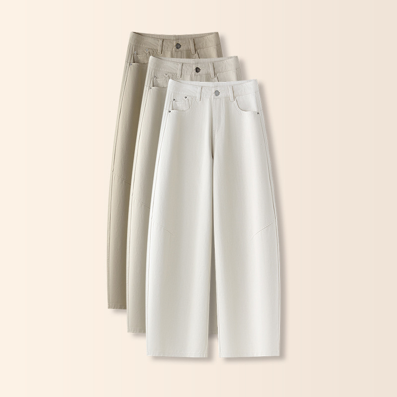 Off-White Women's Straight-Leg Soft Denim Pants 2026 New Trendy Stylish Casual Wide-Leg Pants Off-White Women's Straight-Leg Soft Denim Pants 2026 New Trendy Stylish Casual Wide-Leg Pants
