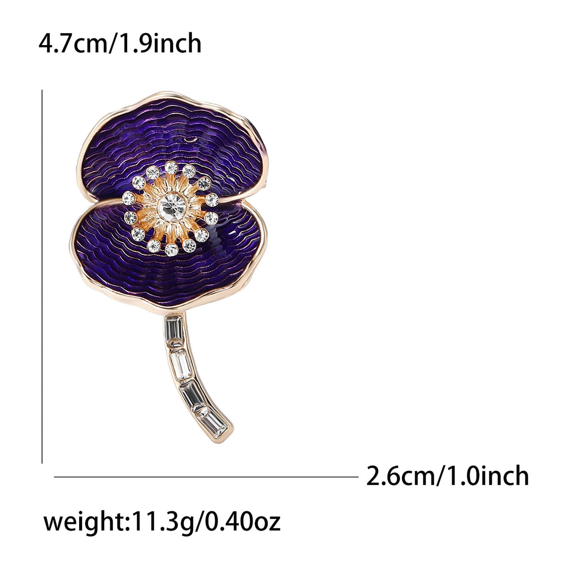 New Creative Alloy Enamel PP Poppy Flower Brooch Fashion All-match Women's Suit Coat Corsage Jewelry Pin