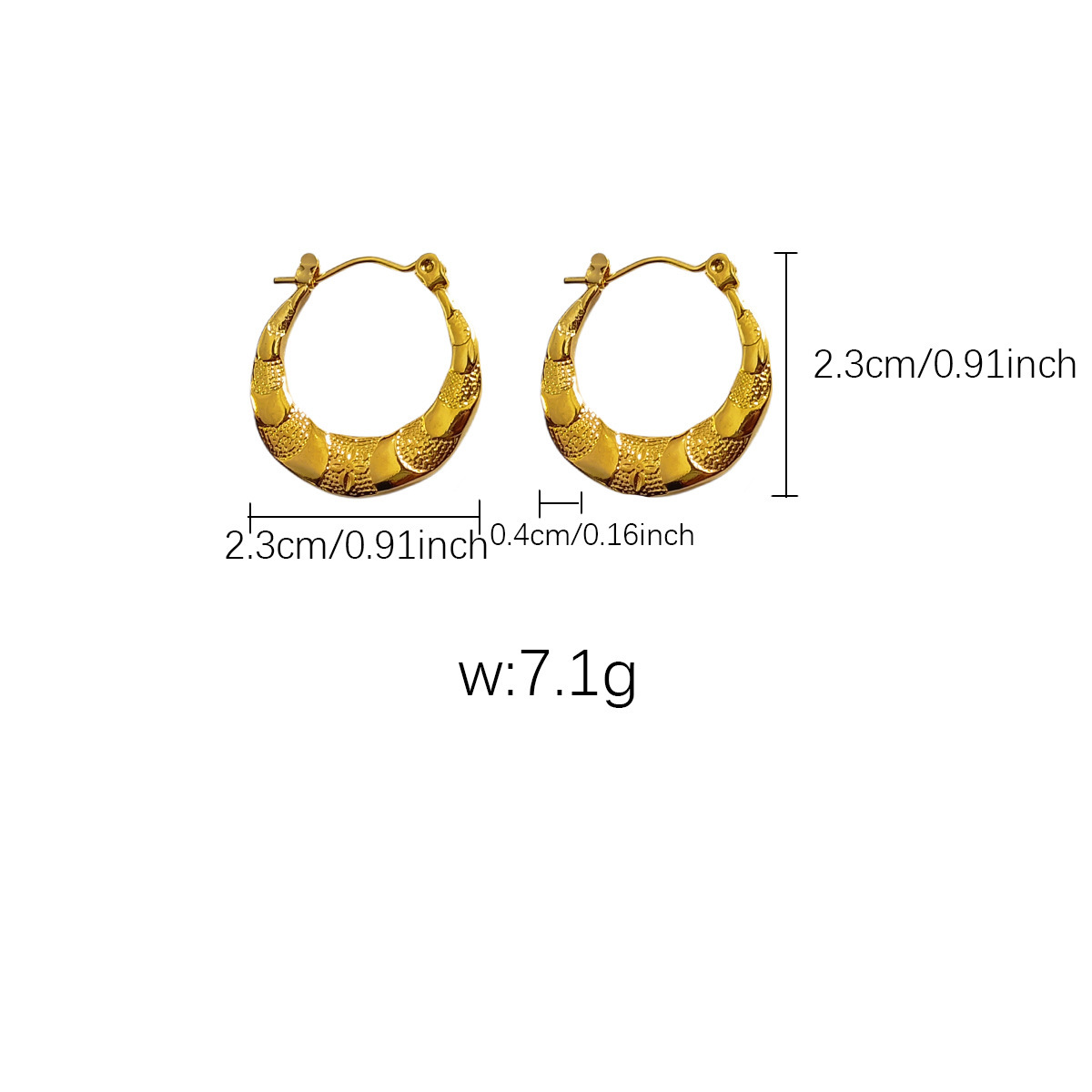 European American Best Selling High End Stainless Steel Versatile U Shape Earrings 18K Real Gold Plating detail image 8