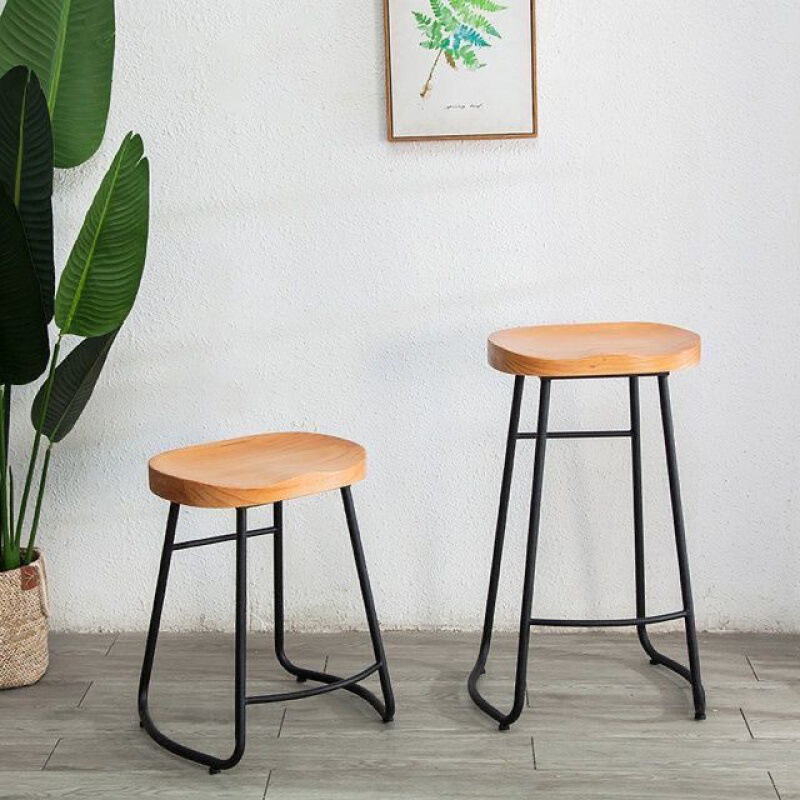 Solid Wood Front Desk Chair Simple Modern Household Bar Chair High Stool Creative Leisure Bar Chair Milk Tea Shop Dining Stool