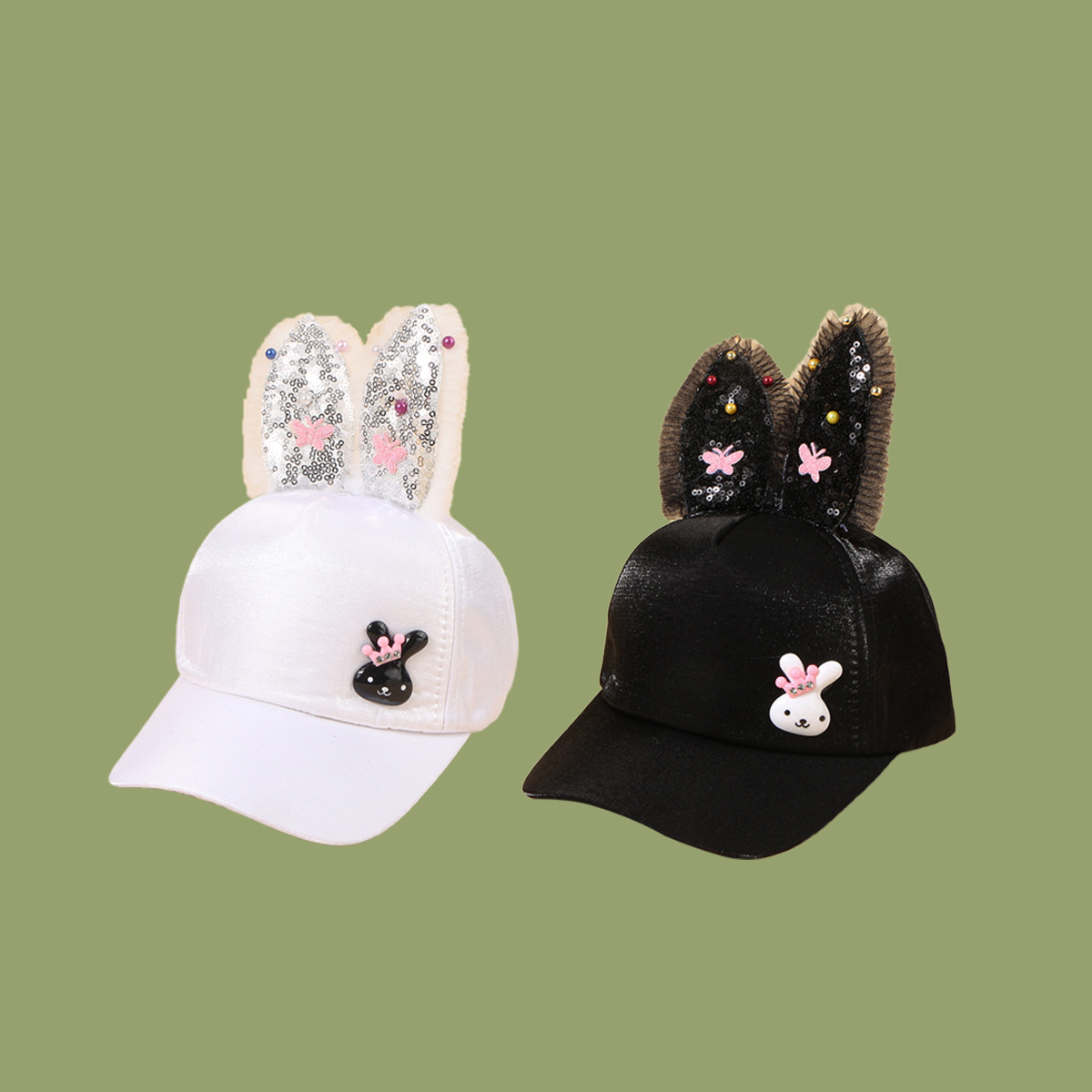 140g Weight Housewarming, Anniversary, Business, Wedding, Birthday, Festival Occasion Cotton Material Unisex Gender Korean Style Style White, Pink, Black Color Pink Bunny Fashion Cute Hat 1