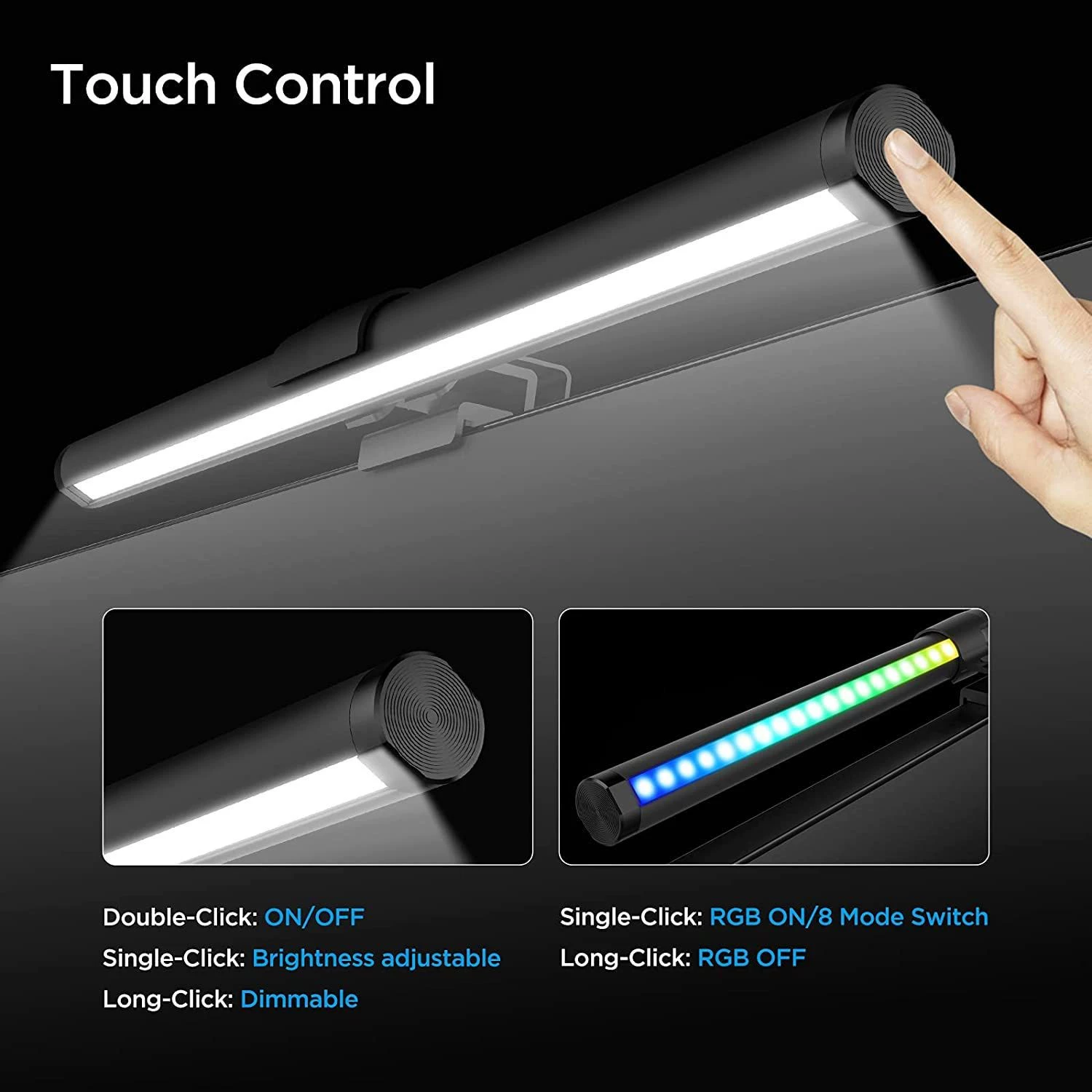 Магнитные двухсторонние подвесные светильники, сенсор LED LCD дисплей, лампа, подсветка, защита глаз