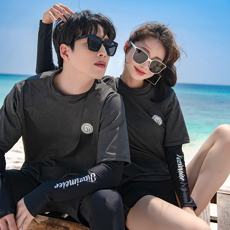 2023韓国版サーフィンウェットスーツ女性長袖日焼け止め服分体速乾顕痩せ温泉クラゲ服カップルスーツ